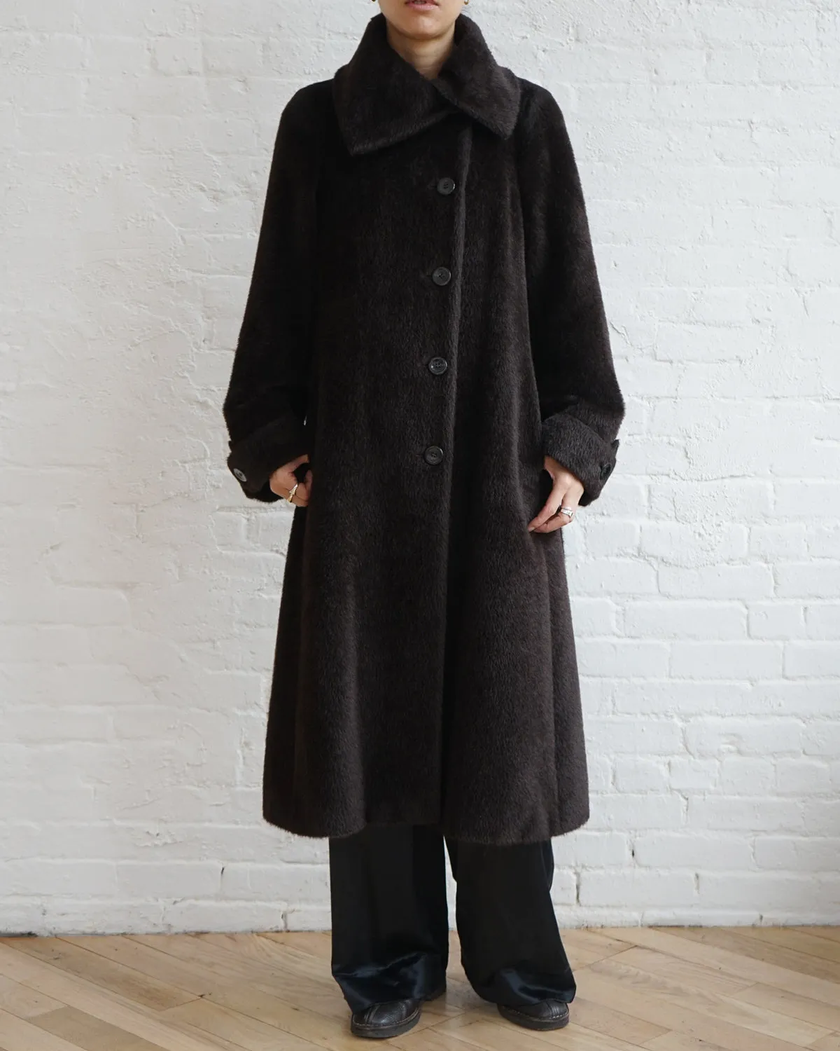 Belted Alpaca Long Coat
