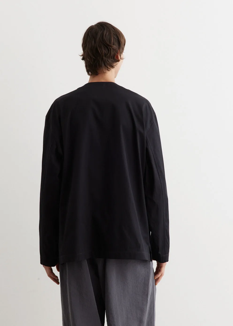 Collarless Relaxed Shirt