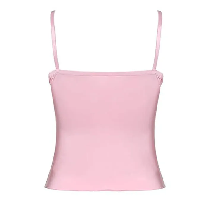 Coquette Girl Pink Bow Lace Top