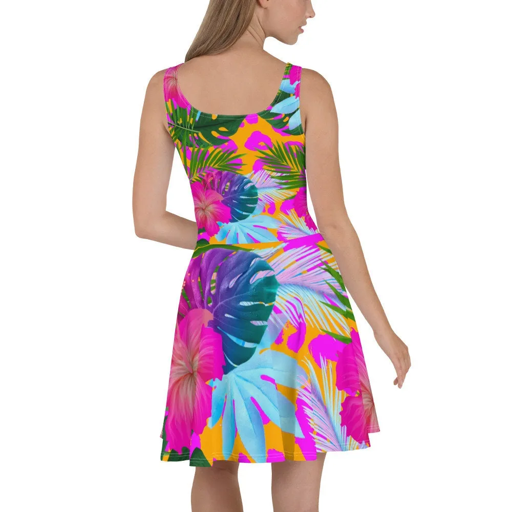 Floral Tropical Skater Dress