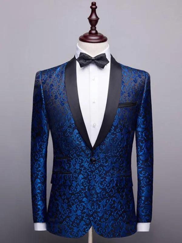 Formal Printed Two Piece Men's Suit