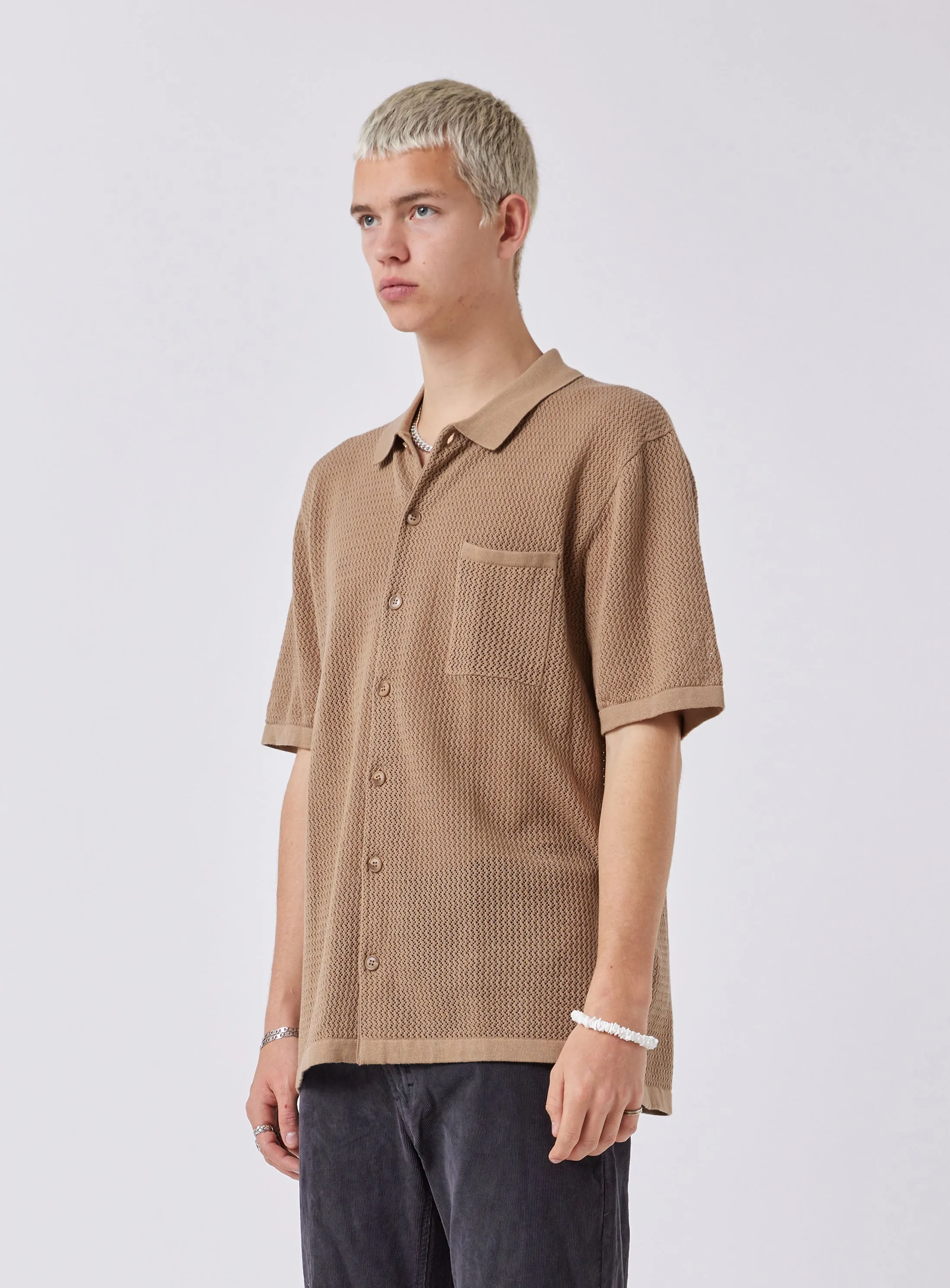Knit Holiday Shirt Dk Beige